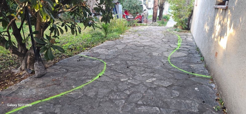 tarçage de la future terrasse en travertin sur Ollioules 