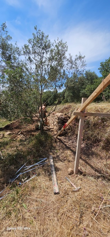 Reconstruction murets en pierres sèches de restanques au jardin des Olivier de la Mairie d'Ollioules