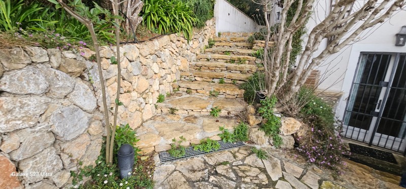 Visite 3 ans après sur la reconstruction de murets en pierres sèches à Mouans-Sartoux dans Alpes-Maritimes, en région Provence-Alpes-Côte d'Azur.